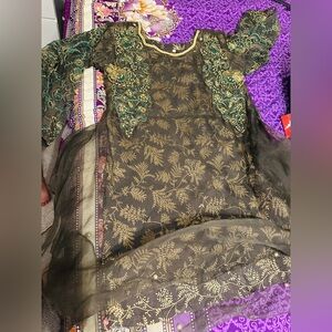 - Elegant dark army Green Embroidered Women's Top dress Indian mini dress …